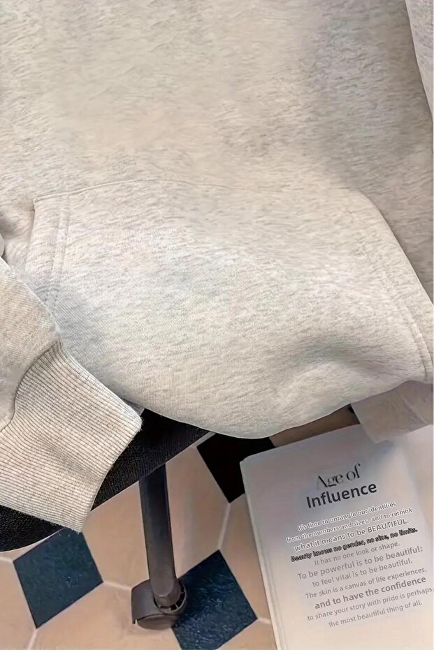 Unisex mikina s oválnym potlačou mačacieho chrbta a bavlnenou podšívkou - 3