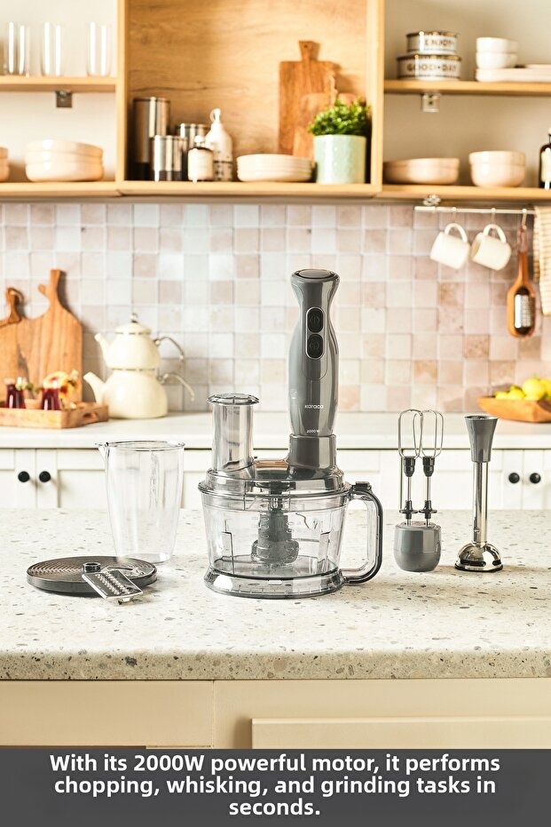 برو ملتيماكس 6 في 1 محضر طعام متعدد الأغراض، رمادي فضائي - 13