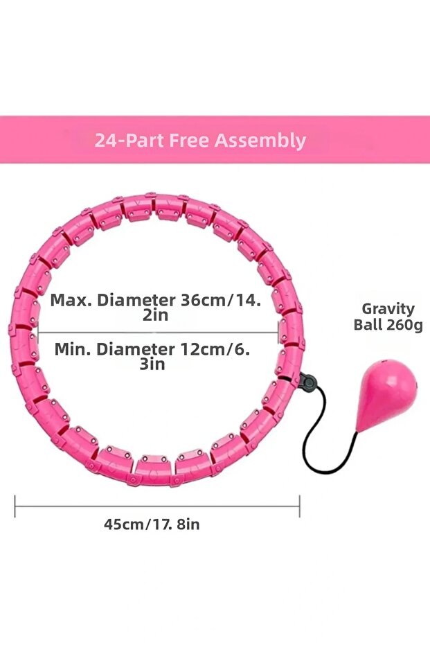 Pink Hula Hoop Ring 24-Pack Hulahoop, Exercise Ring, Exercise
