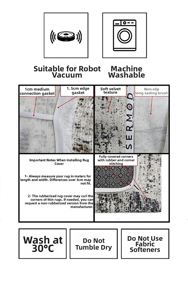 111- غطاء سجاد مطاطي إسفنجي بني حديث - 4