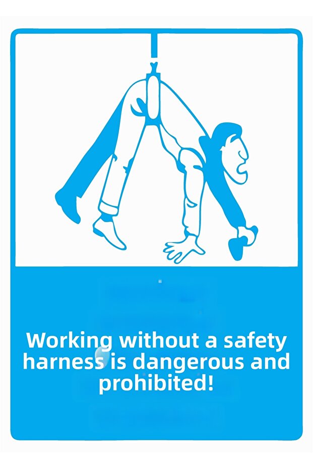 Working Without a Safety Belt Is Dangerous and Prohibited! Isg Warning Sign Pvc A3 30X42 cm