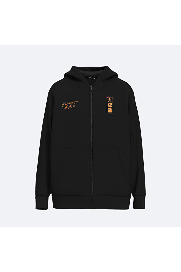 Oversize Japanese Kumonryu Shishin Unisex Zip Up Hoodie