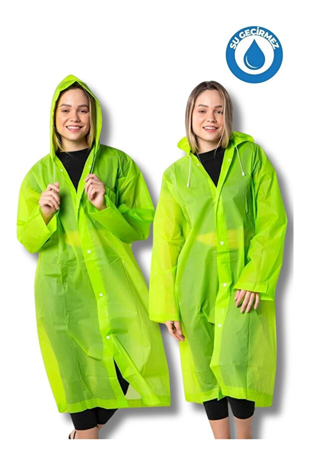 Pistachio Green Eva Fabric Water and Windproof Raincoat