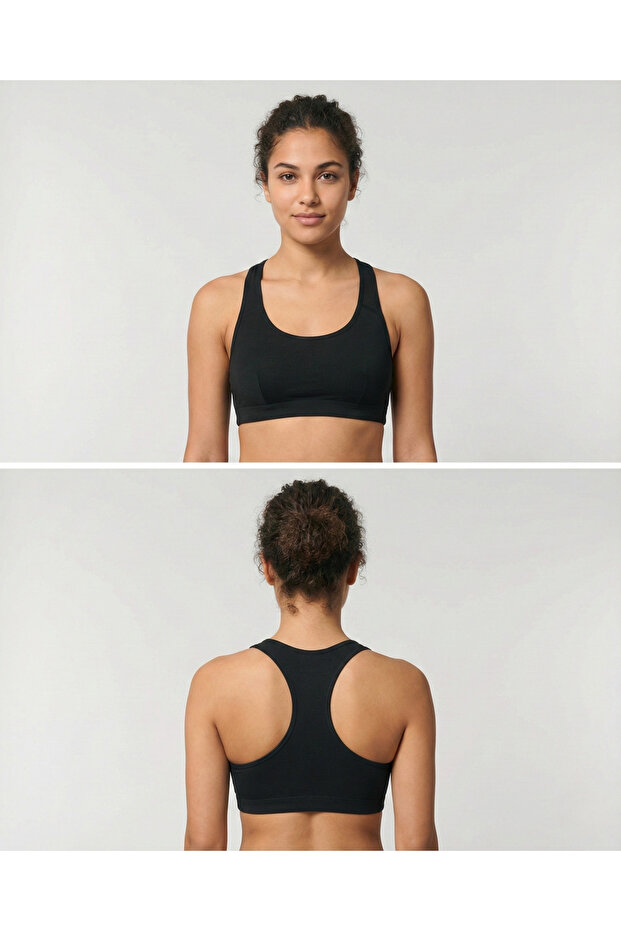 Swimmer Sports Bra with Removable Back Pad Cotton Shaping / Sculpting Half Tank Top Bustier