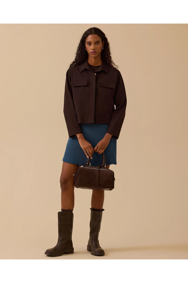 Düğmeli Cep Kapaklı Ceket - 2