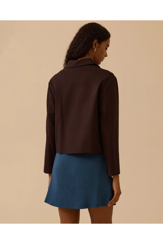 Düğmeli Cep Kapaklı Ceket - 5