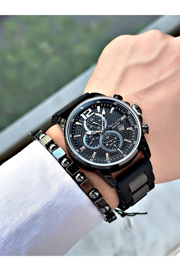 ساعة يد رجالية من السيليكون مع وظيفة وظيفة - 4