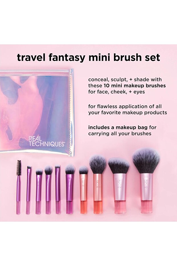 Travel Fantasy Mini Brush Kit, Makeup Brushes, Mini Sized Brushes, Perfect For Travel or On The Go - 4