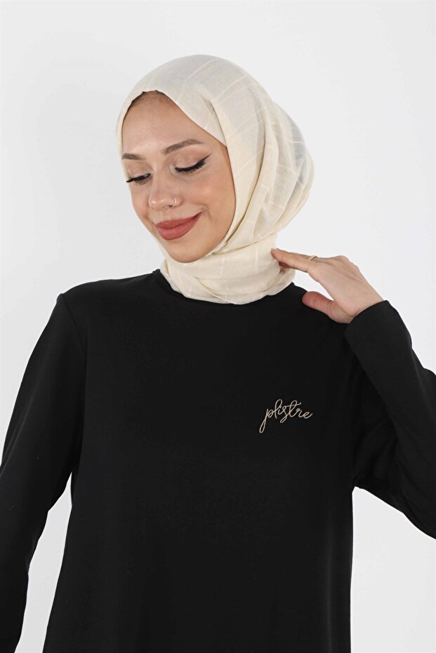 1451_nakışlı Basic Tesettür Tunik - 4