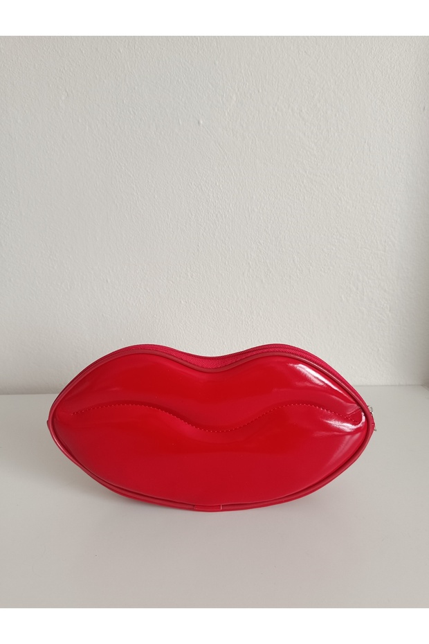 Women's Red Large Lip Pencil Case, Cosmetics, Personal Care, Gift, Makeup Bag