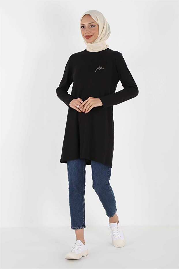 1451_nakışlı Basic Tesettür Tunik - 3