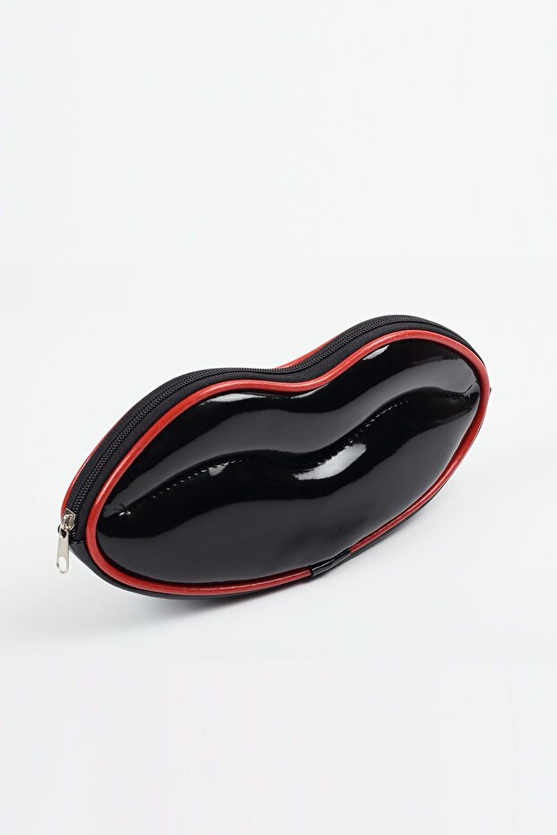 Mayki̇s Women's Black Leather Makeup, Stationery, Pen Holder, Gift, Cosmetic Bag