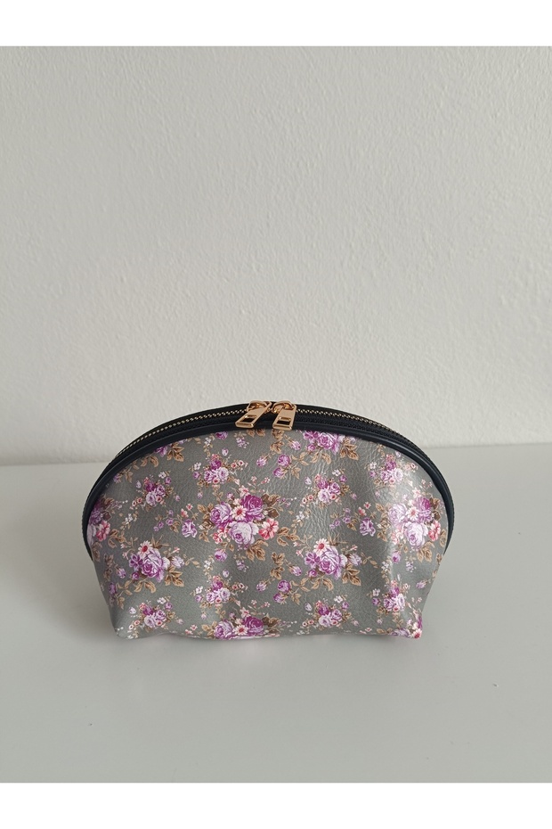 حقيبة مكياج بنقشة الزهور - 1