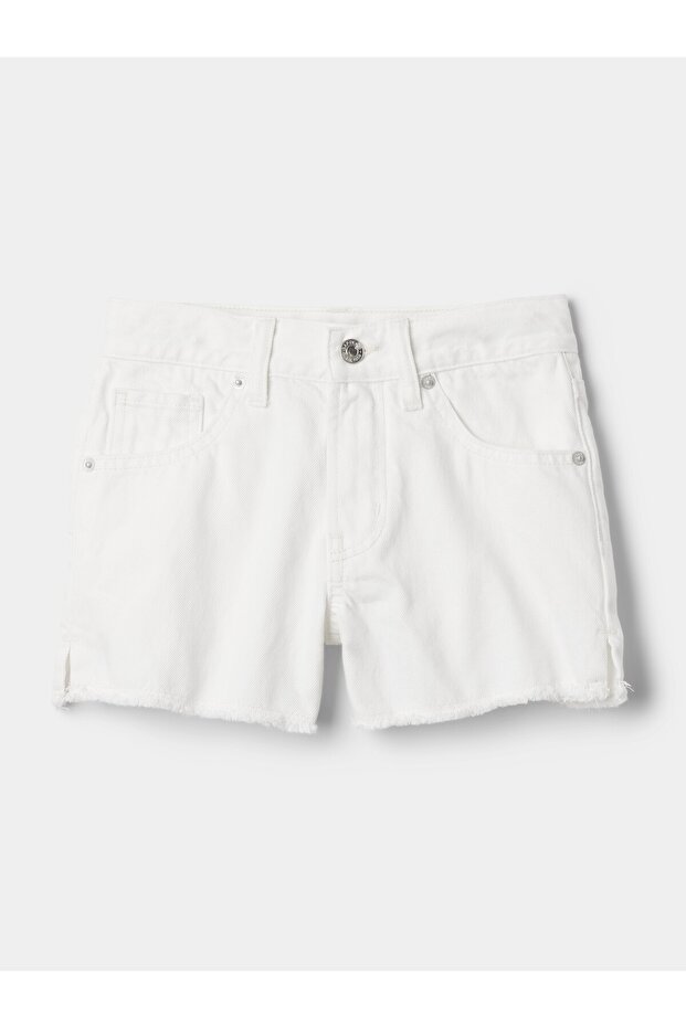 Kız Çocuk Beyaz Low Rise Stride Denim Şort - 3