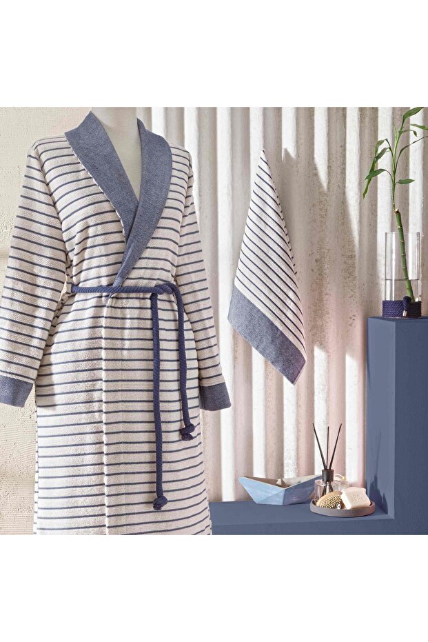 BAMBU DREAMS BORNOZ SET MAVİ S/M- - 2