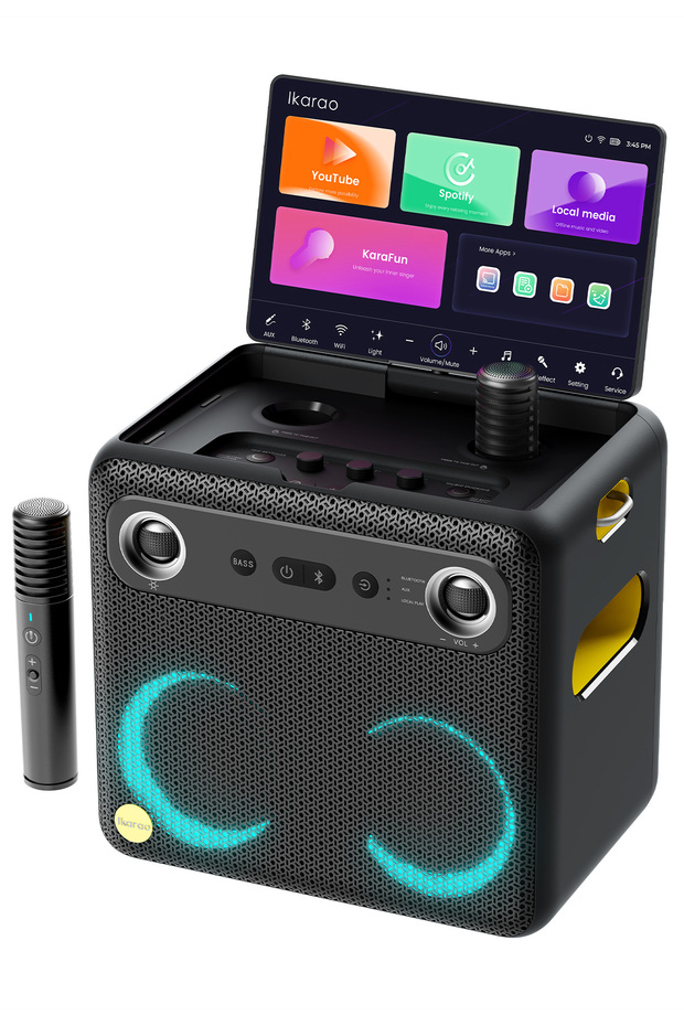 Partybox Break X2 300w Karaoke Bluetooth Hoparlör Seti, Dahili 10.1" Tablet, 2 Adet Mikrofon - 1