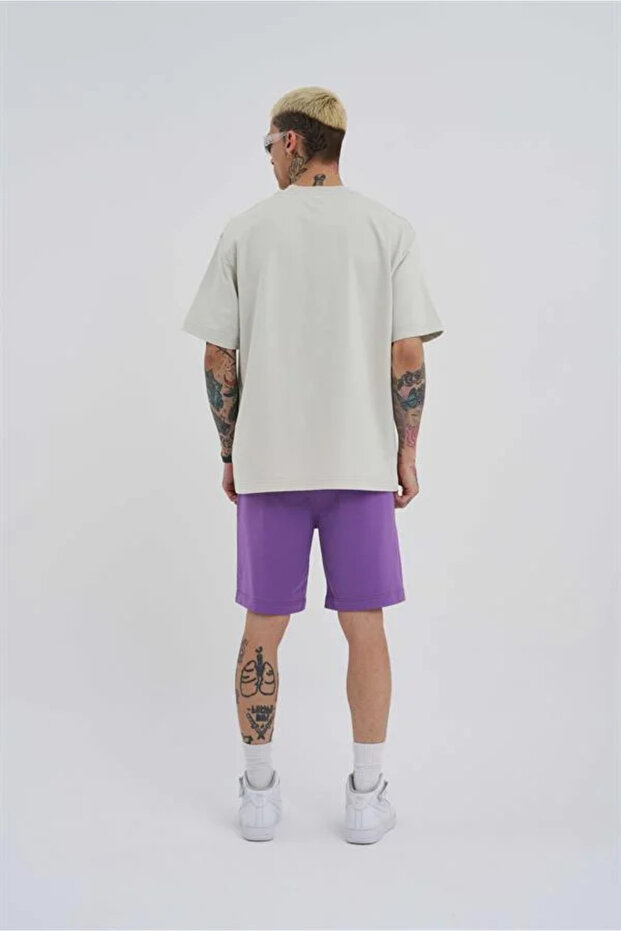 Erkek Basic Relaxed Şort Mor - 5