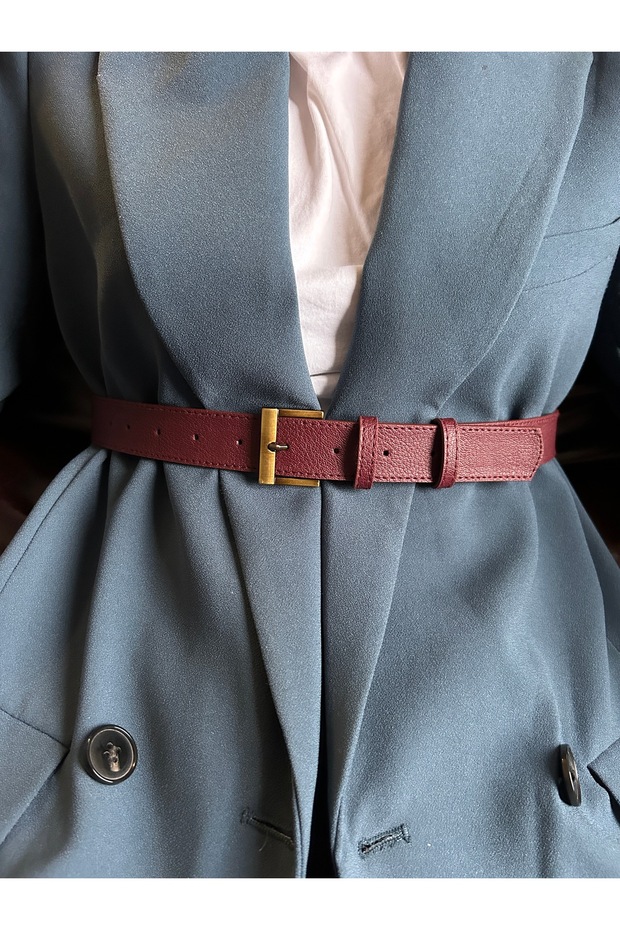 Lyric Square Patterned Women's Antique Vintage Buckle Belt Coat Belt Dress Belt Trouser Belt
