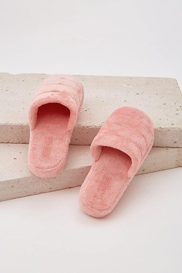 Pudra Önü Kapalı Sessiz Taban Terlik Ev Terliği - 6