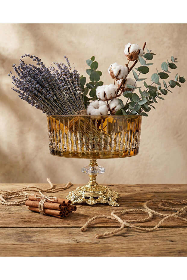 Cut Decor Metal Foot Tableware Bowl