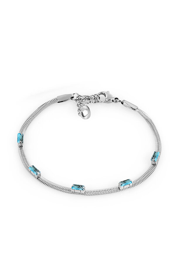 Mavi Taşlı Kadın Çelik Bileklik Dkj.3.1087-4 - 3