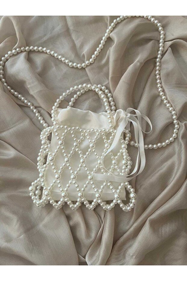 Handmade Shoulder Bag with Pearl Beads