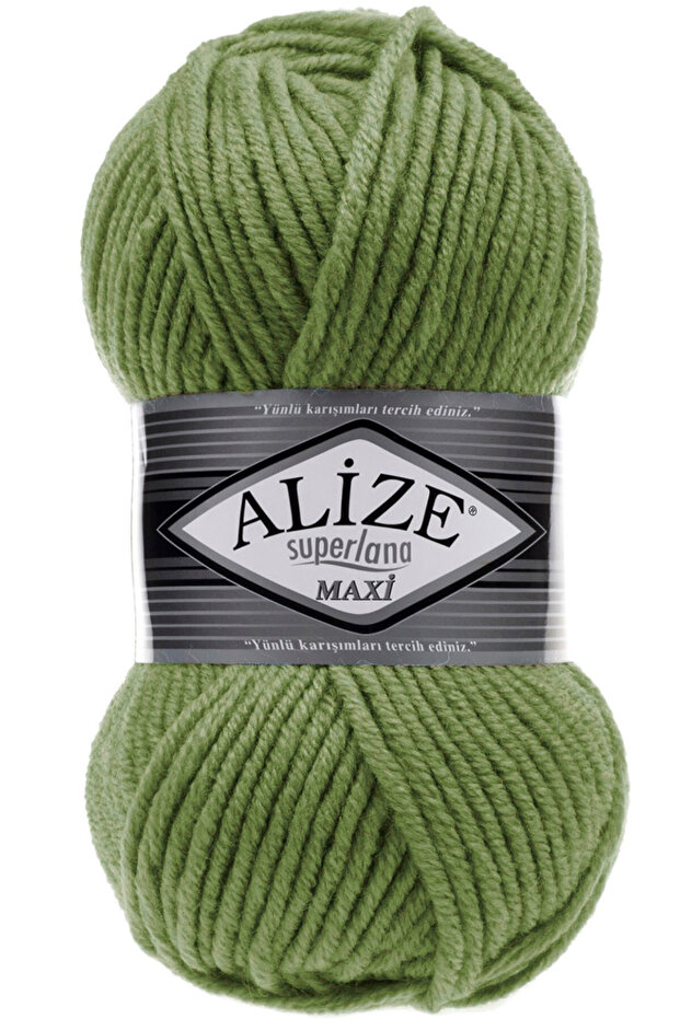 Superlana Maxi Thick Hand Knitting Yarn 620 Olive Green