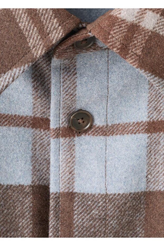 Cepli kareli gömlek ceket - 8