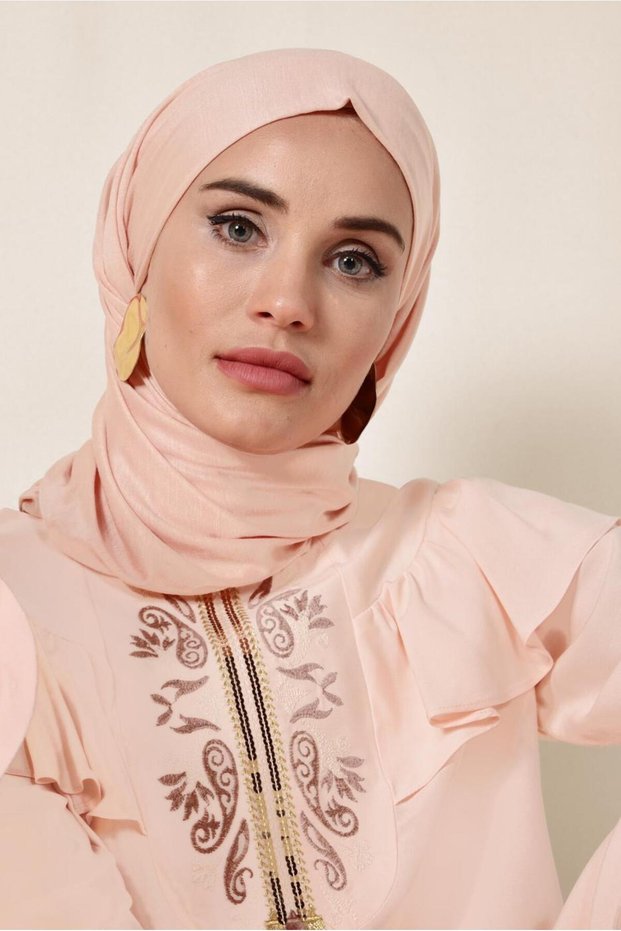 Shoulder and Embroidery Detail Shoulder Tunic with Volan 4120