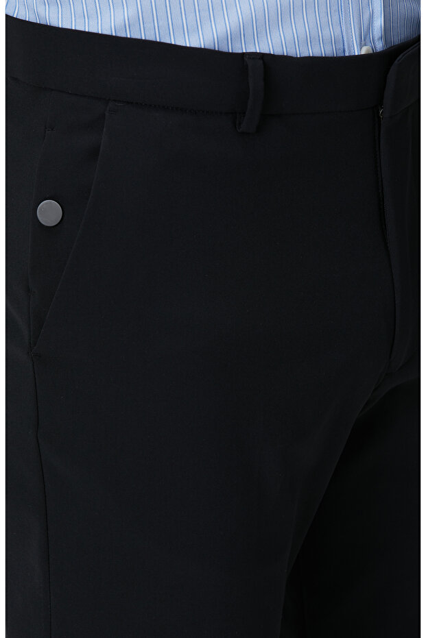 Siyah N Tech Yan Pantolon - 5
