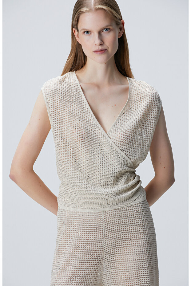 Limited Bej Triko Bluz - 1