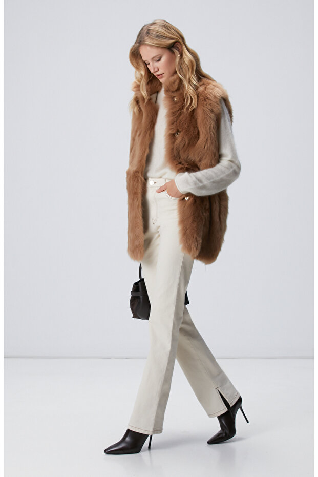 Camel Kürk Yelek - 3