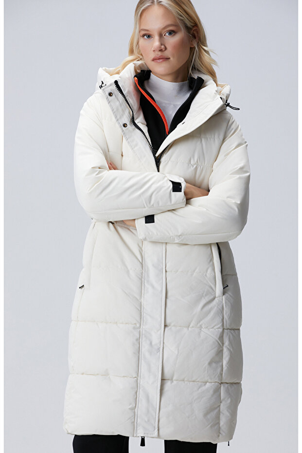 N-Tech Kırık Beyaz Puffer Kaban - 3
