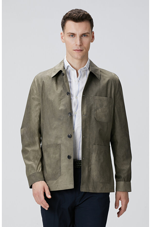 Haki Batik Desenli Ceket - 2