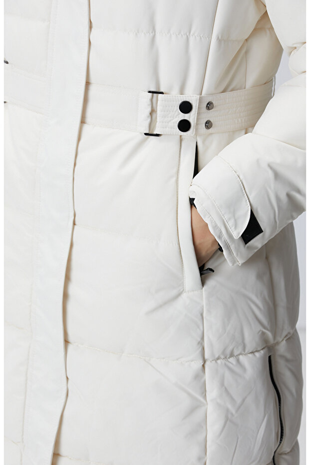 N-Tech Kırık Beyaz Puffer Kaban - 6