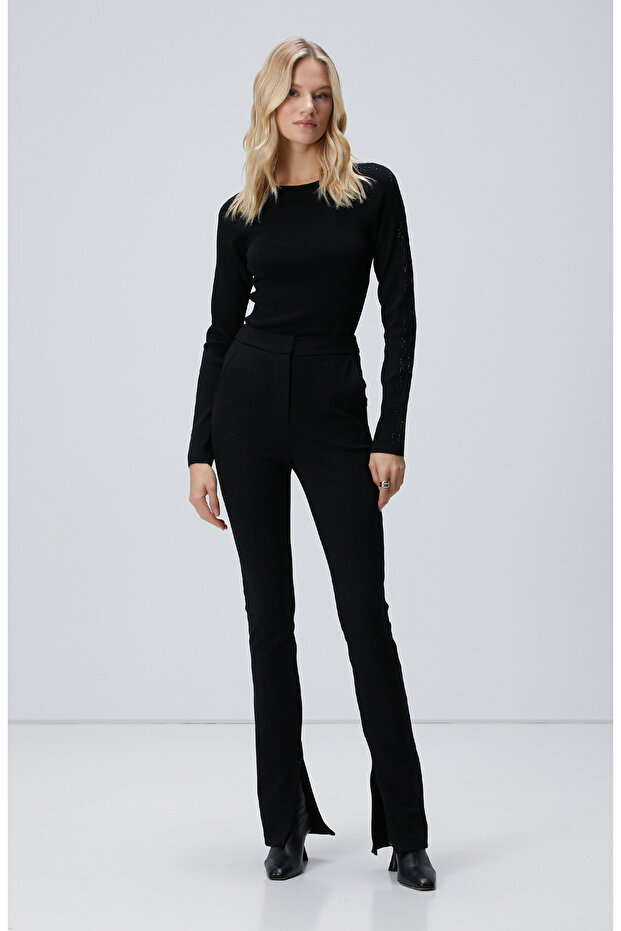 Siyah Kolüstü  Taş İşlemeli  Kazak - 3