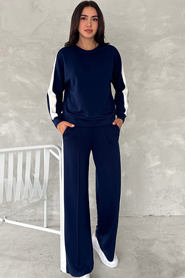 Modal Fabric Side Striped Tracksuit Set