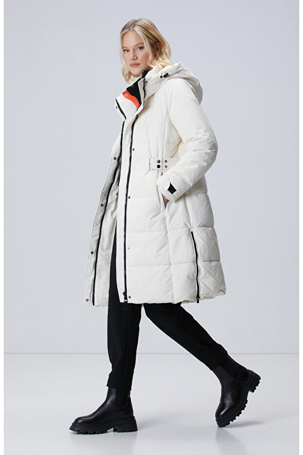 N-Tech Kırık Beyaz Puffer Kaban - 2