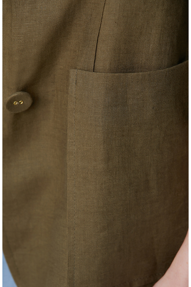 Haki Keten Ceket - 6