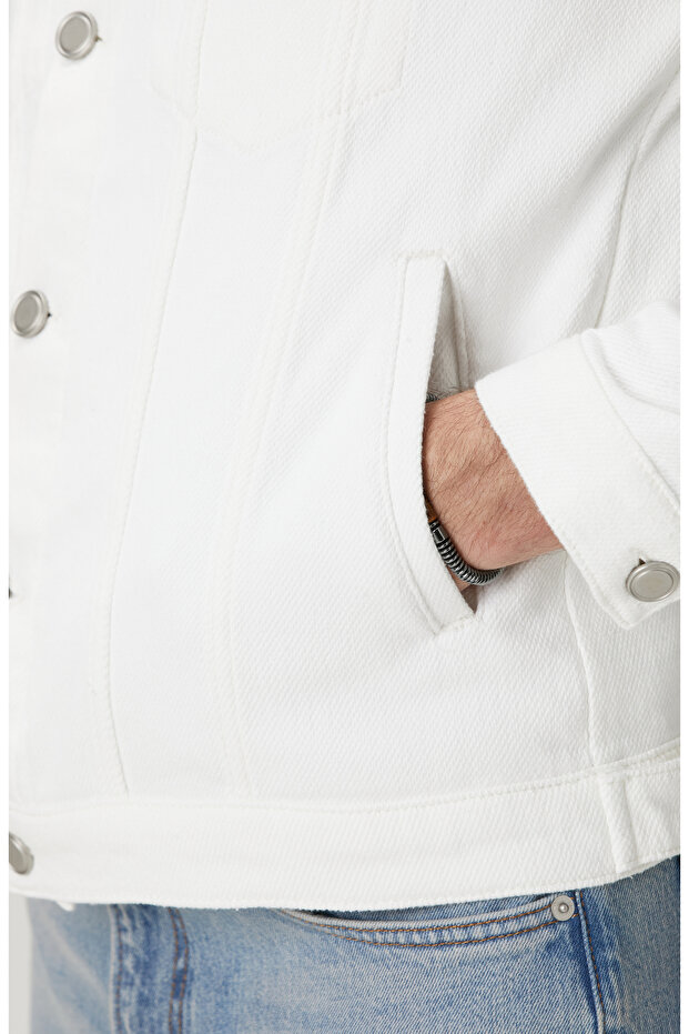 Kırık Beyaz Denim Mont - 5