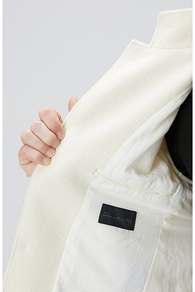 Kırık Beyaz Yün Ceket - 8