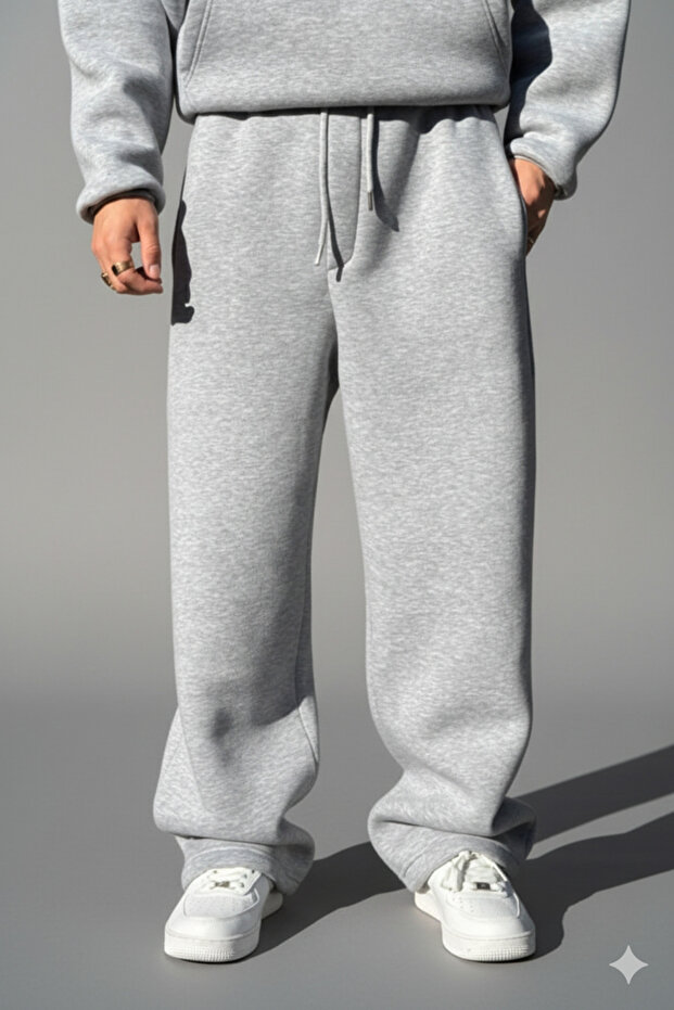 Unisex 3 Thread Thick Winter Fleece-Lined Sweatpants