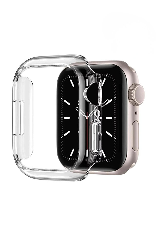 Apple Watch Compatible 40 mm Transparent Silicone 360 Full Protection Soft Screen Case