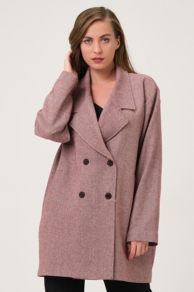 Desenli Oversize Kaban - 5