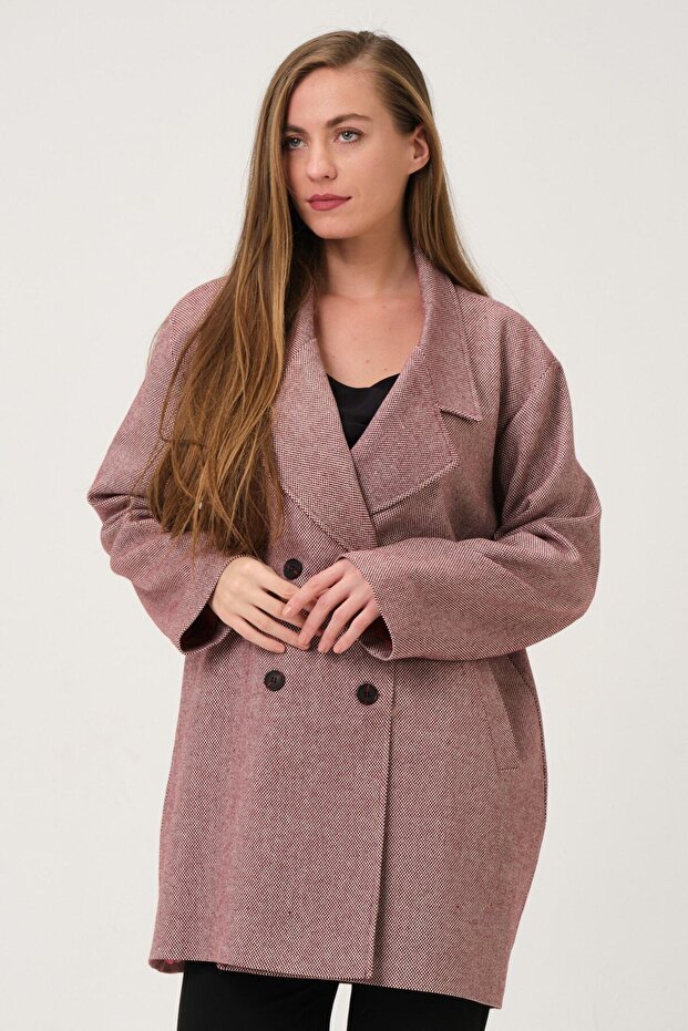 Desenli Oversize Kaban - 1