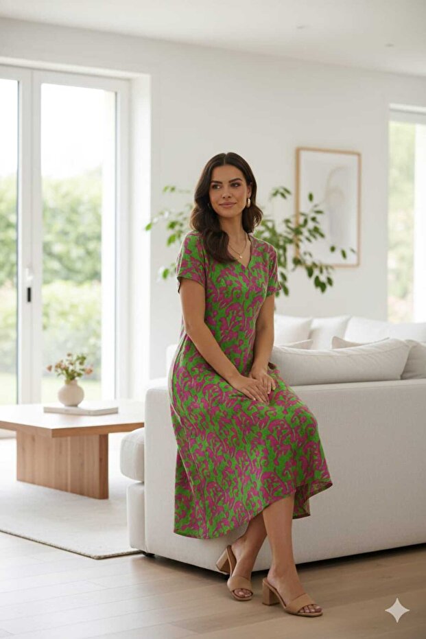 Viskon Frida Elbise - 2