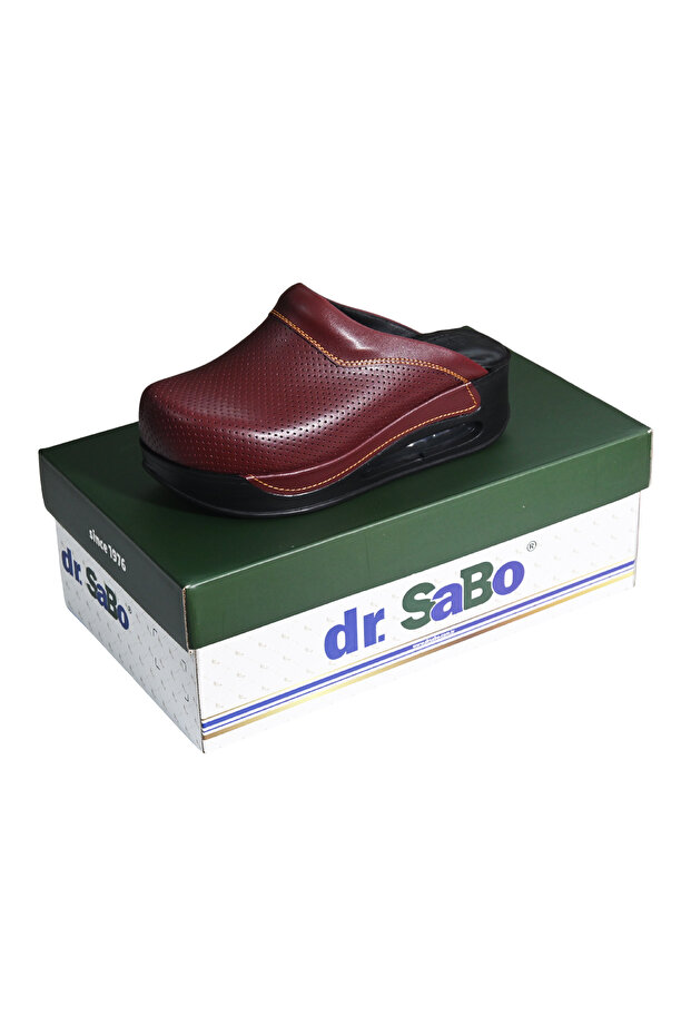 Sabo Slippers Women's Orthopedic Handmade Claret Red Leather