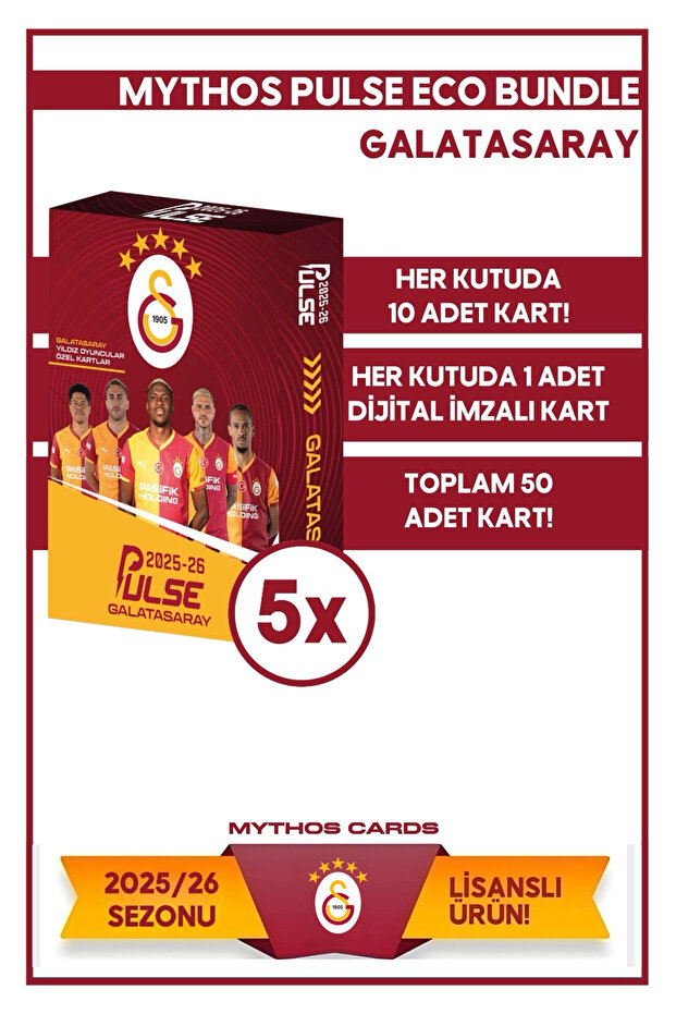 Galatasaray Eco Bundle - - Pulse Futbolcu Kartları 2025/26 - 5 Paket
