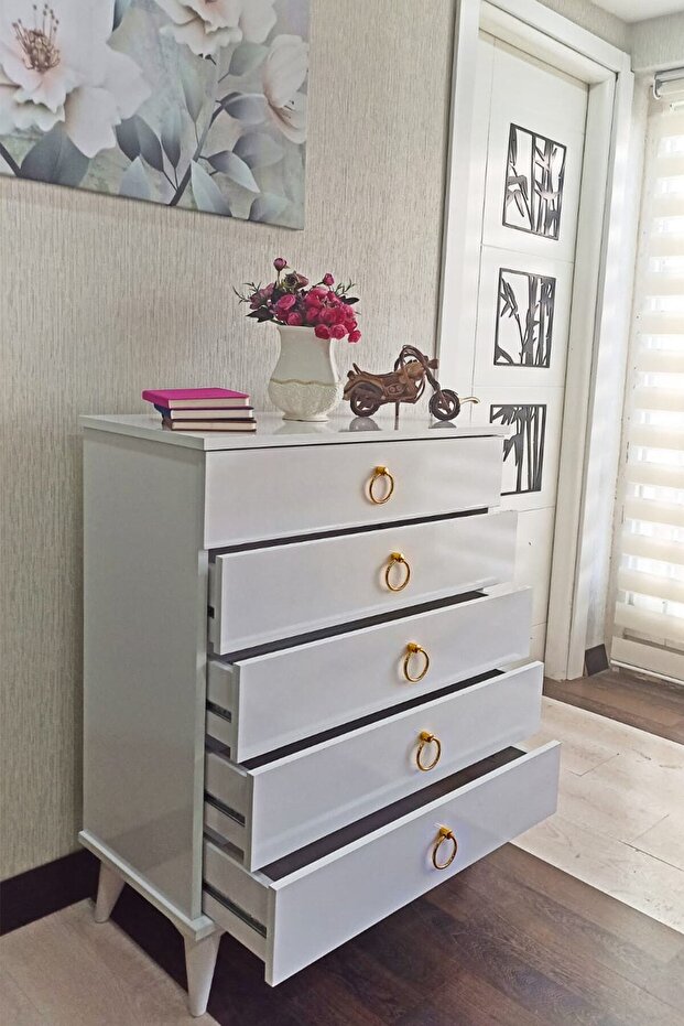 Şifonyer 5 Çekmece Altın - 3