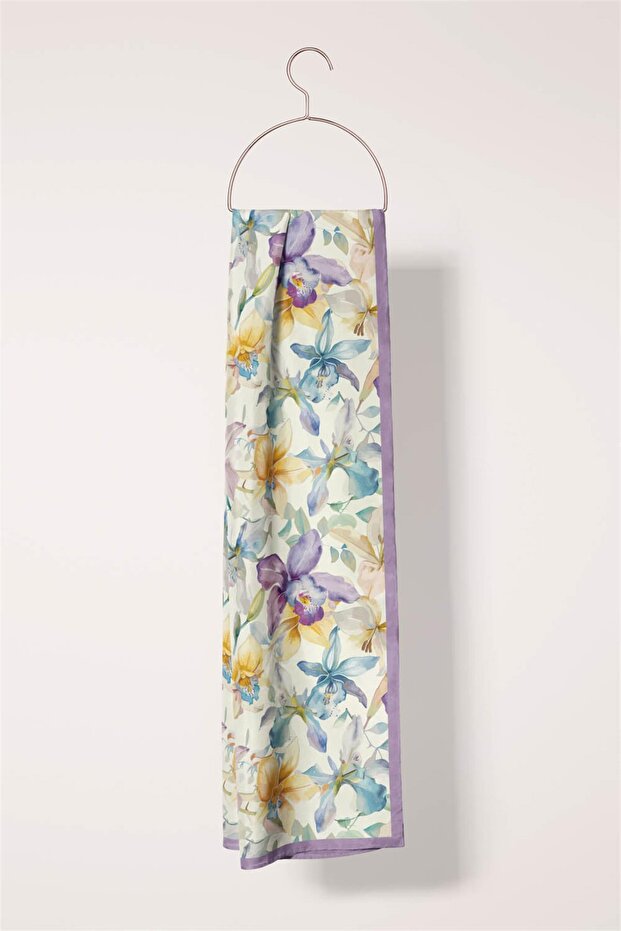 Çiçek Desenli Fular - 4